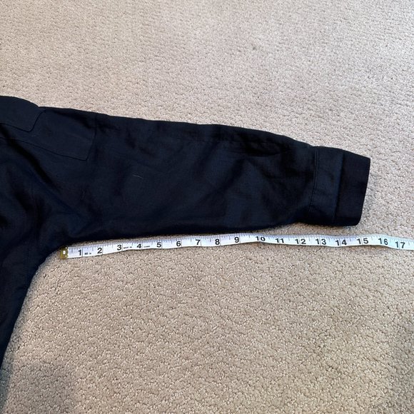 VTG Linda Allard Ellen Tracy Jacket Linen Black Embroidered Aztec Inca Size 10 - Picture 13 of 15